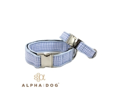 Halsband  "Vichy bleu " Soft-Edge