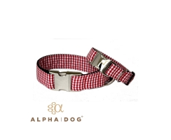 Hundehalsband " Vichy rot "