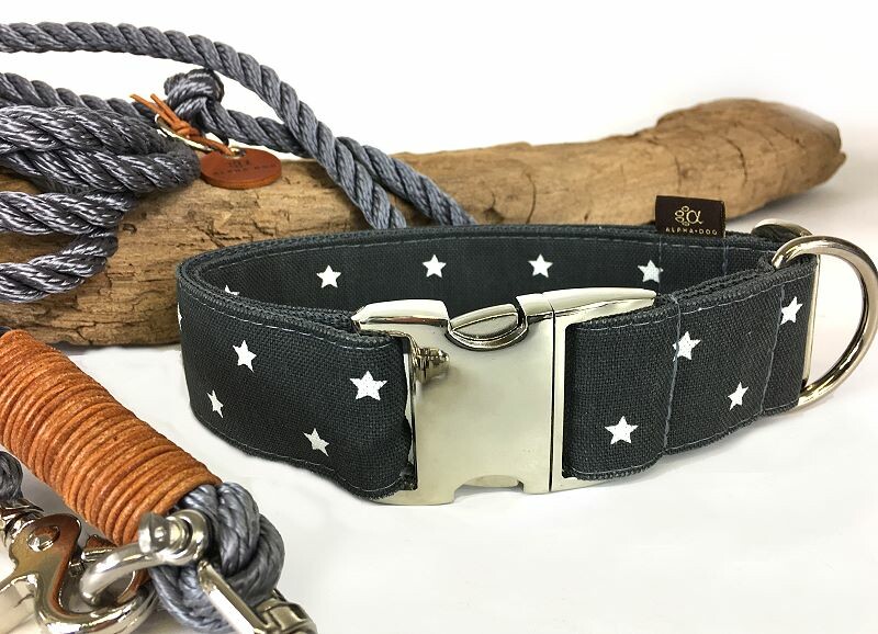 Hundehalsband Allstars charcoal 2 cm 28-39 cm Aluminium +...