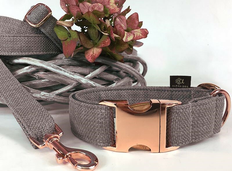 Hundehalsband my lovely colours - mauve 2 cm 20-28 cm roségold