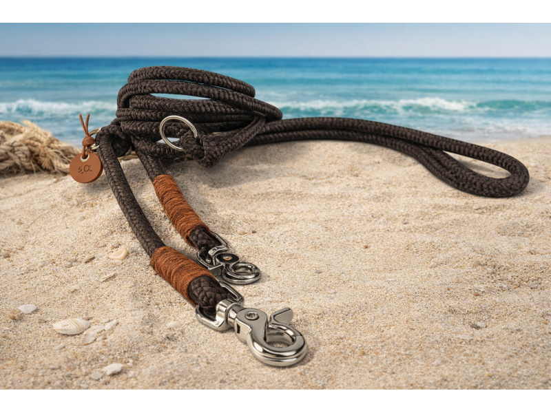 Tauleine braun  Lederwicklung cognacbraun