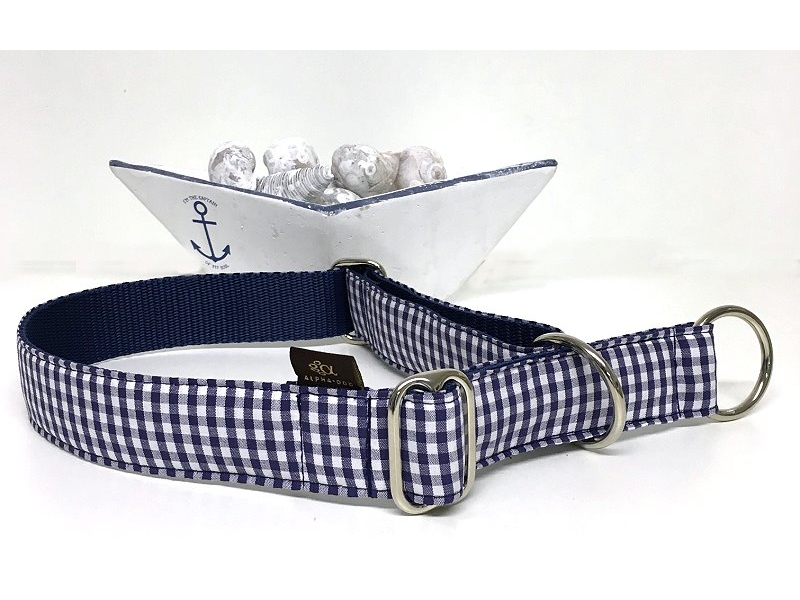 Zugstopp-Halsband Vichy Karo 2,5 cm 51-5 box