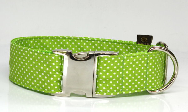 Hundehalsband  " Lots of Dots " lime 4 cm 33-45...