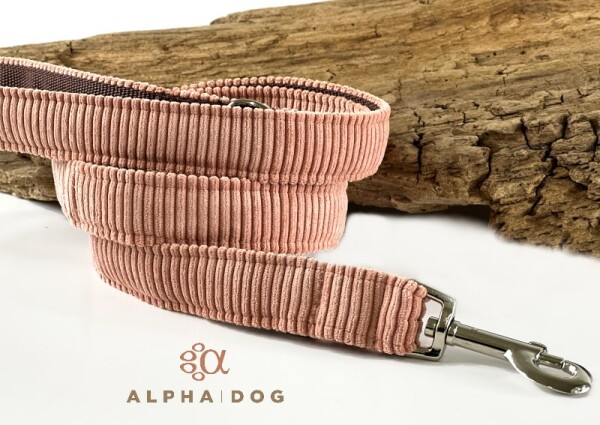 Hundeleine Cord Coral Powder Alpha-Vario 150 cm 3 cm