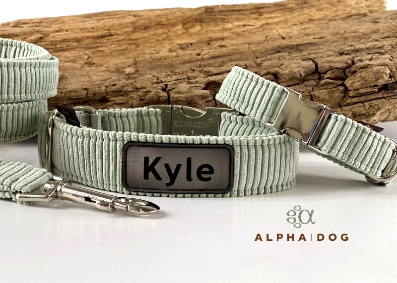 Halsband Beachhouse mit Namenspatch 4 cm breit / 41-45 cm...