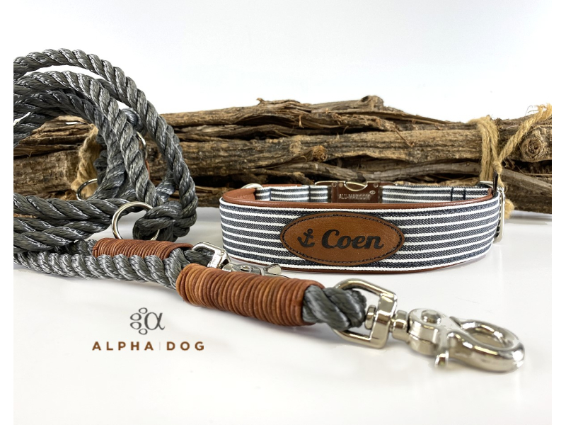 Halsband Baltic Stripes Graphit m.Applik box