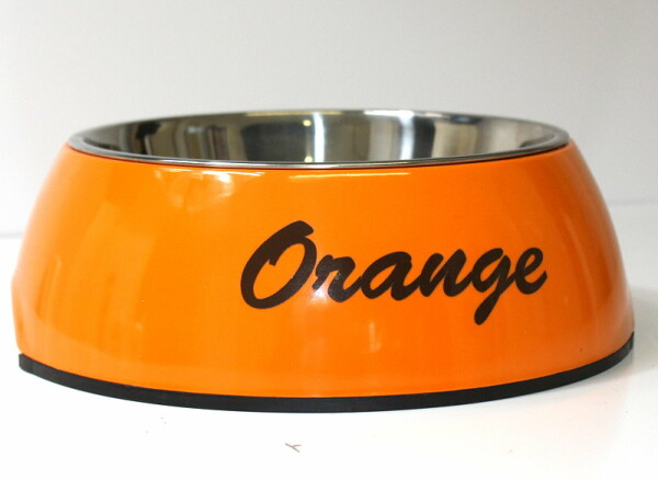 Hundenapf mit Namen, orange