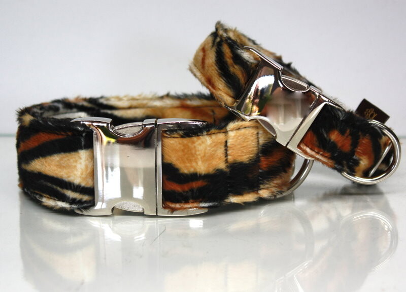 Fell Halsband Tiger 4 cm 50-78 cm Aluminium