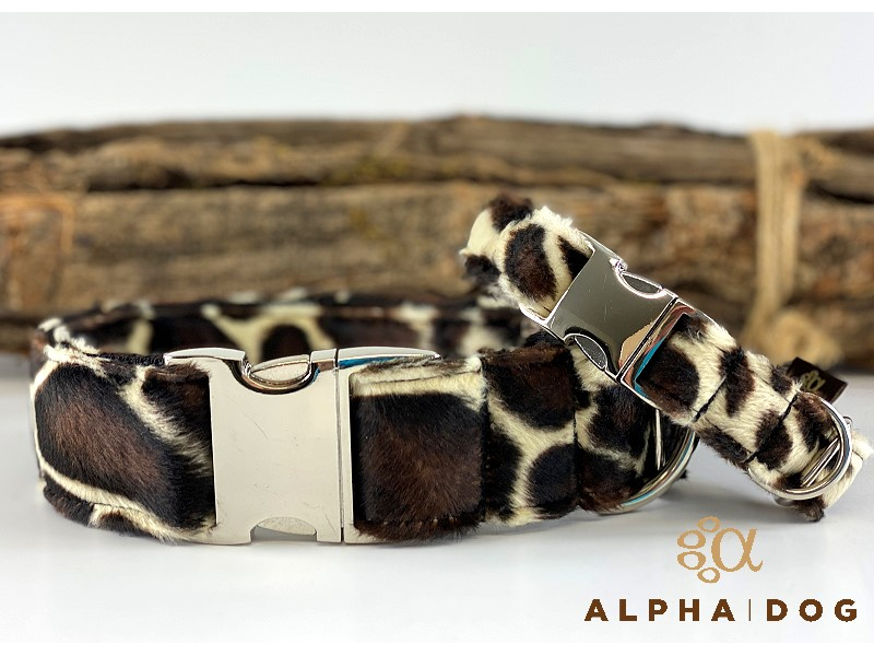 Fellhalsband Giraffe 3 cm 40-55 cm Alumi box