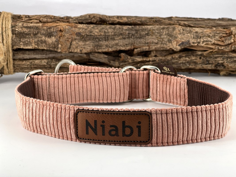 Zugstopp-Halsband Cord wahlw. mit Namensapplikation