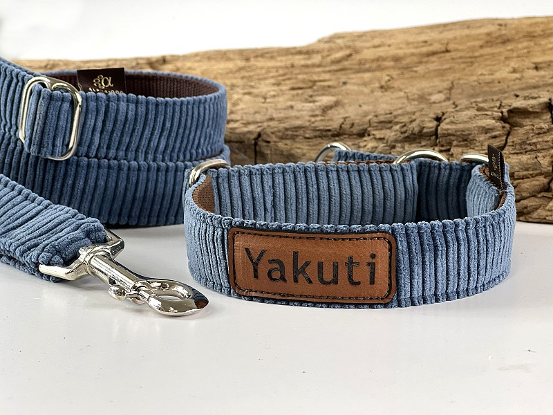 Zugstopp-Halsband Cord wahlw. mit Namensapplikation