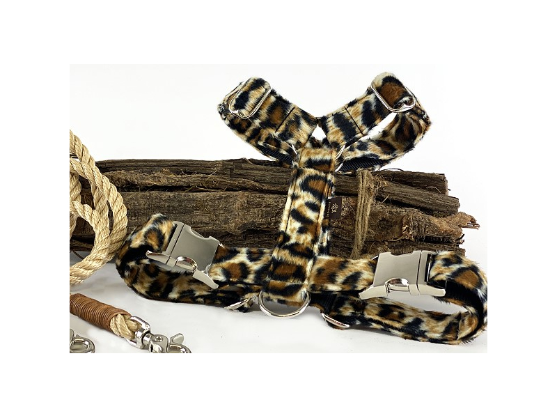 Brustgeschirr im Leoparden-Look 2 cm 40- box