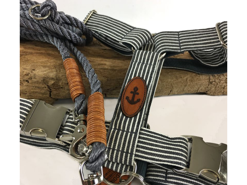 Brustgeschirr Baltic-Stripes graphit- op box