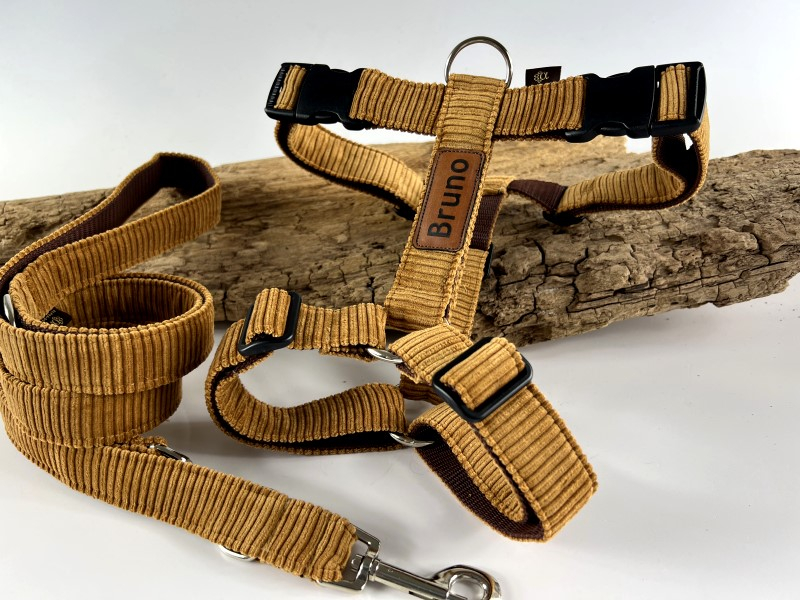 Brustgeschirr Salty Caramel  mit Namen 2 box