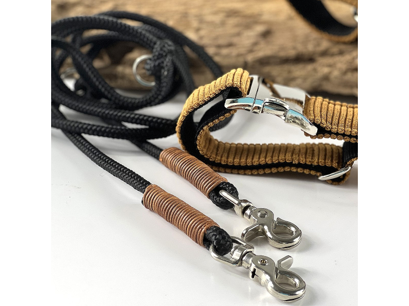 Segeltauleine schwarz- Lederwicklung cog box