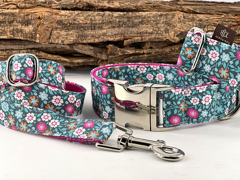 Hundehalsband Blütenzauber 3 cm 40- box