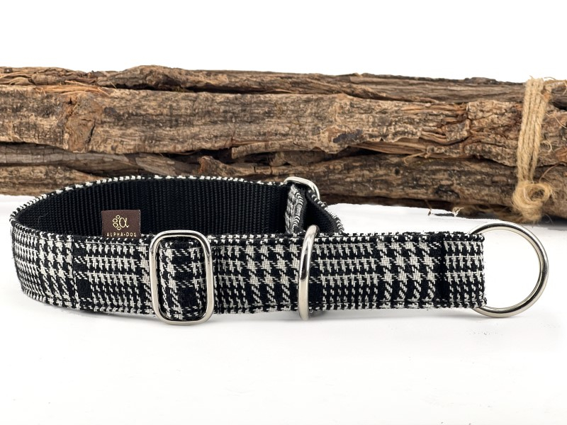 Zugstop-Halsband Glencheck black