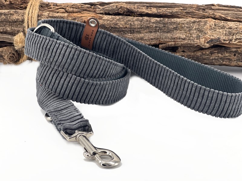 Hundeleine Cord anthrazit