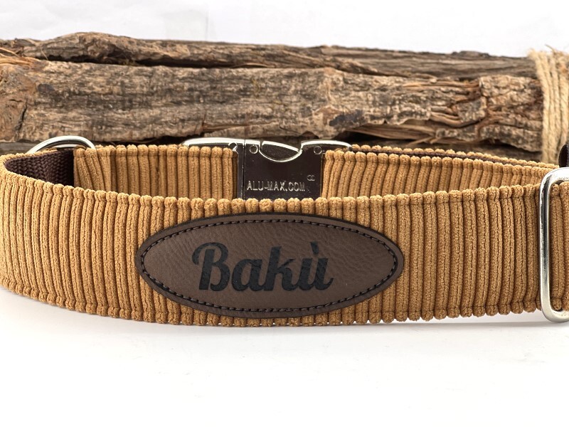 Hundehalsband Salty caramel  mit Namenspatch