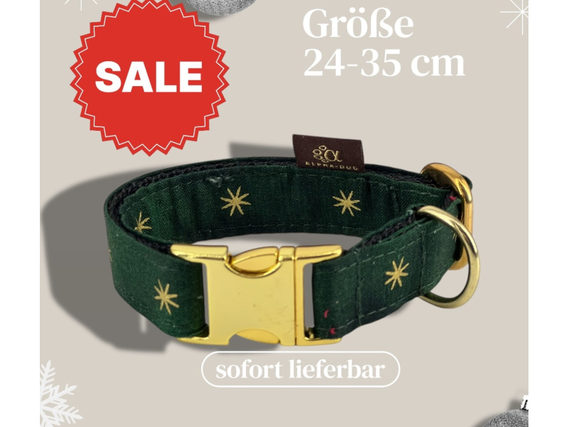 <<Fotomuster<< Halsband Weihnachten grün Gr
