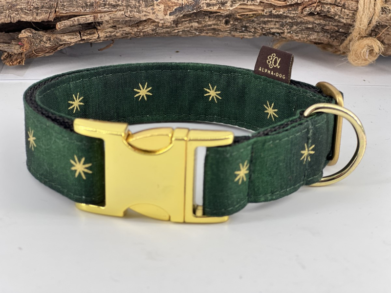 <<Fotomuster<< Halsband Weihnachten grün Gr