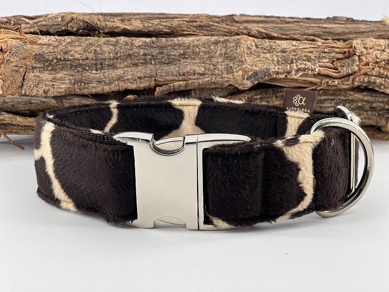 Fellhalsband Giraffe braun 2 cm 20-28 cm box