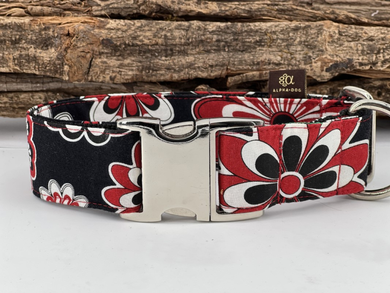Halsband Flower Gr. 40-55 cm / 4 cm incl.Aluverschluss  II