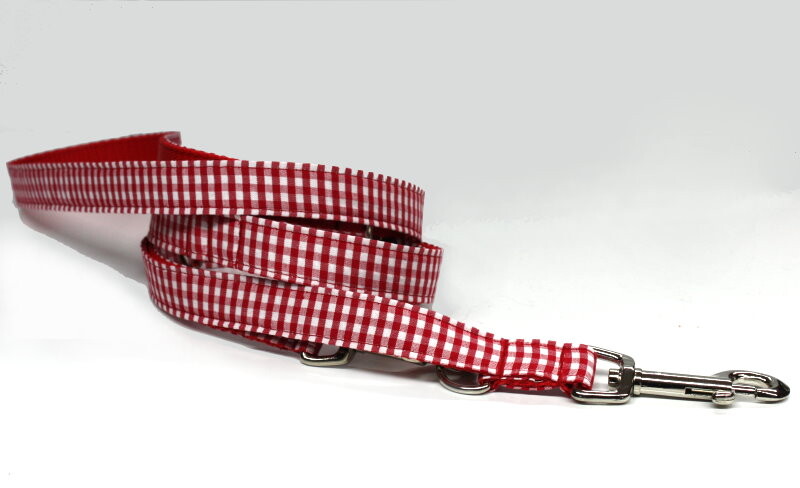 Hundeleine  "Vichy rot"