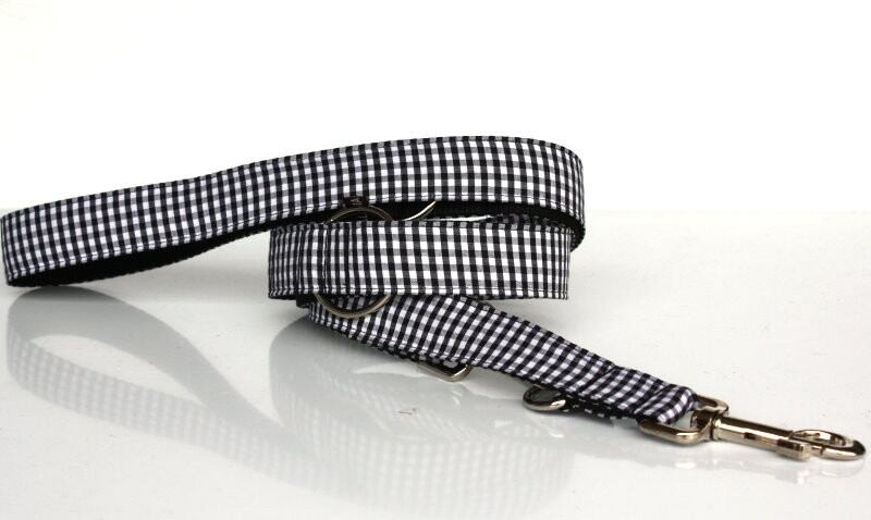 Hundeleine  "Vichy black" Classic 160 cm 2 cm