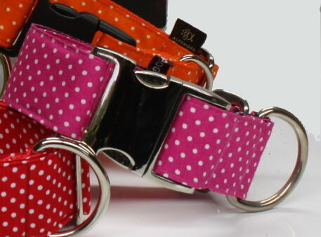 Hundehalsband  " Lots of Dots " pink 20-28 cm 1,5 cm Aluminium + 4 Euro ( nicht in 3 cm lieferbar)