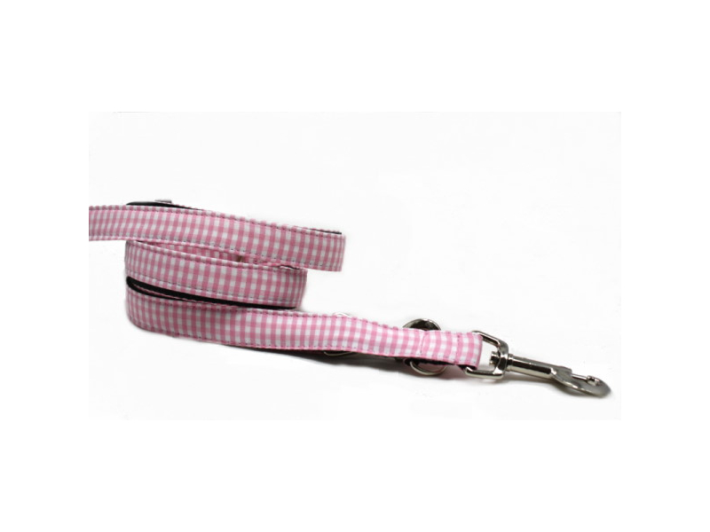 Hundeleine  "Vichy rose" Comfo box