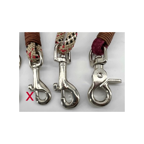 sehr kleiner Standard-Karabiner für Hunde bis 7 kg. ( nur für 8mm Leinen )